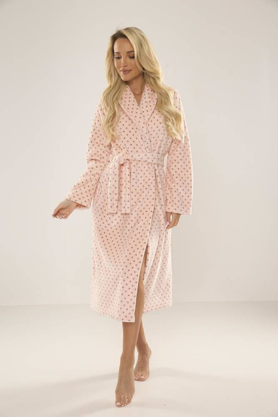 548 Melanie Długi Szlafrok damski Forex - łosoś 