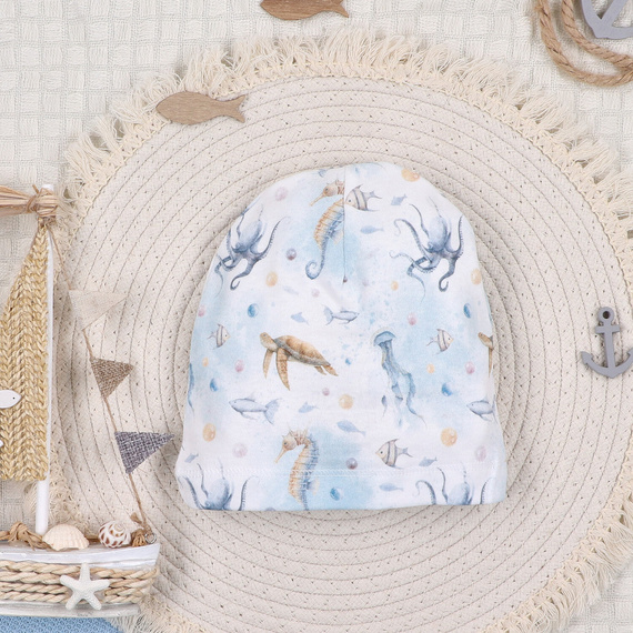 ABN-5461 Sea Of Joy Czapka niemowlęca Nini– bawełna organiczna, miękka i przewiewna