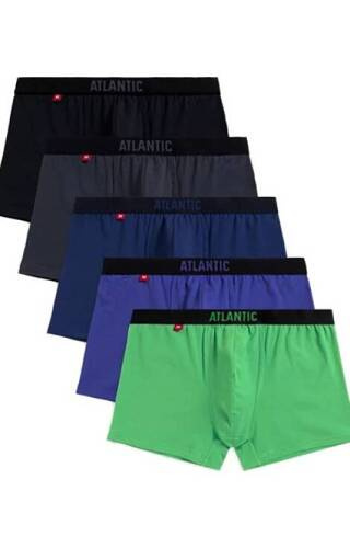 5SMH-004/24 A'5 Bokserki męskie Atlantic - czarny-fioletowy-niebieski