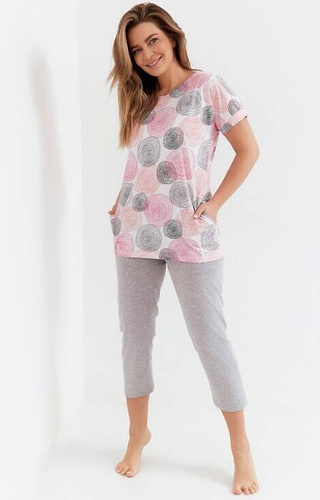 273 Piżama damska Cana - różowy-szary