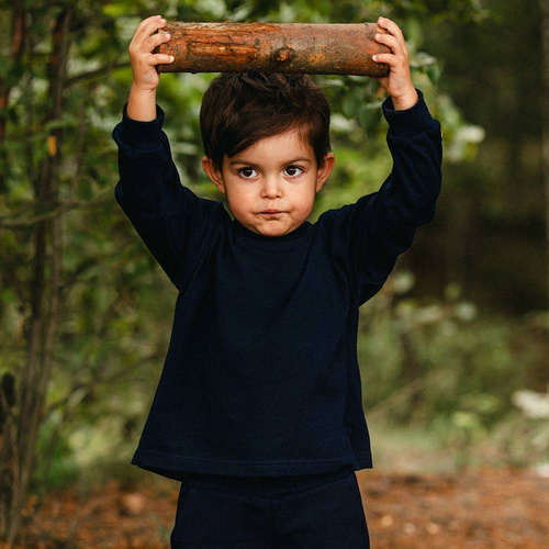Bluzka dziecięca longsleeve Eevi Simply Comfy 100% bawełna- granatowa