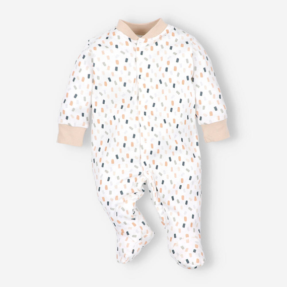 ABN-5326 Pajacyk z bawełny organicznej Nini kremowy 