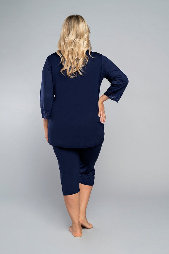 Izyda Piżama 3/4 rękaw, 3/4 spodnie Italian Fashion - granat