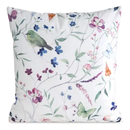 Poszewka 45x45 Mink 36 Eurofirany welur kwiaty dekoracyjna