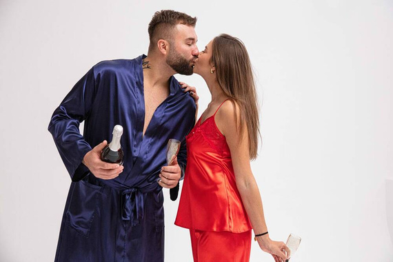 Lukas Szlafrok męski Dkaren - granatowy