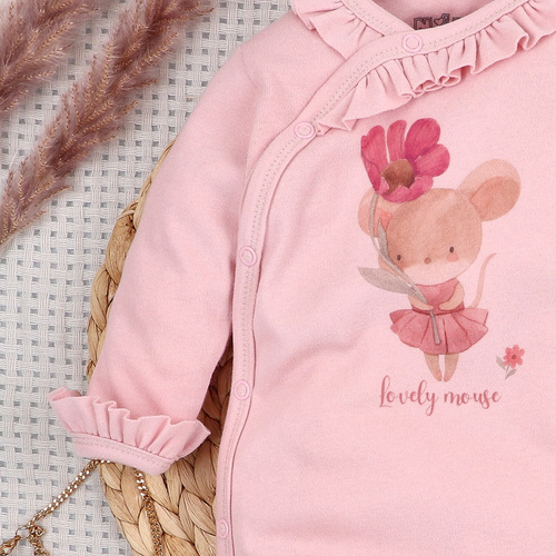 ABN-5693 Pajac niemowlęcy Małe Myszki Nini 100% bawełna organiczna Polska