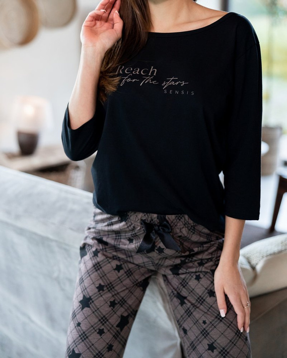 Sensis Reach For The Stars Piżama damska - czarny-brązowy