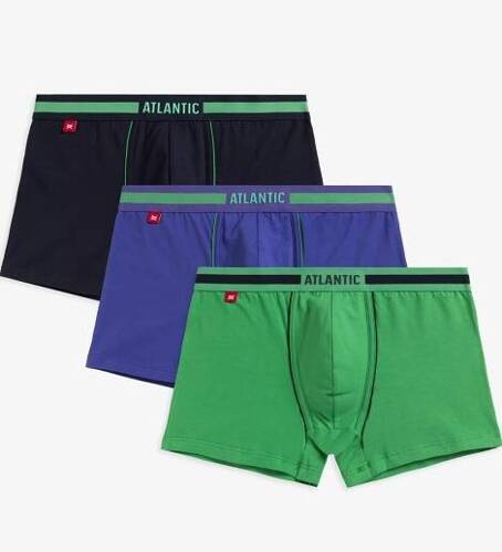 3MH-181 A'3  Bokserki męskie Atlantic - granatowy-zielony-fioletowy