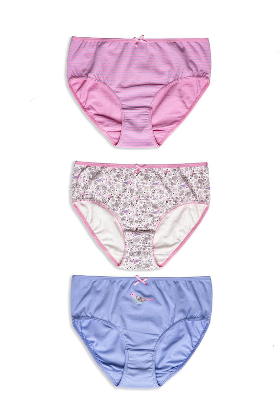 L-122 BI-49 A'2 Figi Damskie Lama niebieski biały różowy