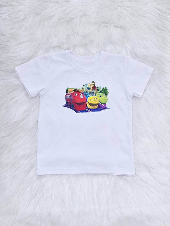 Pociągi Koszulka dziecięca krótki rękaw Bambarillo biały