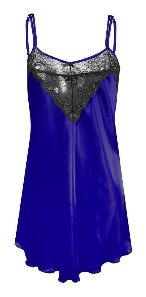 Carla Koszulka damska satynowa DKaren - modrak