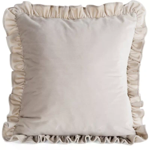 Poszewka 45x45 Brenda szałwiowa welwet Eurofirany falbanki beżowy