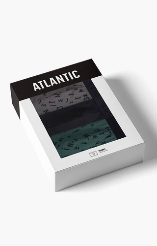 3MH-182 Bokserki męskie Atlantic - zielony-czarny-grafitowy