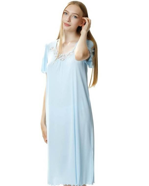 4112 Beatriz halka koszula nocna damska Mewa niebieski
