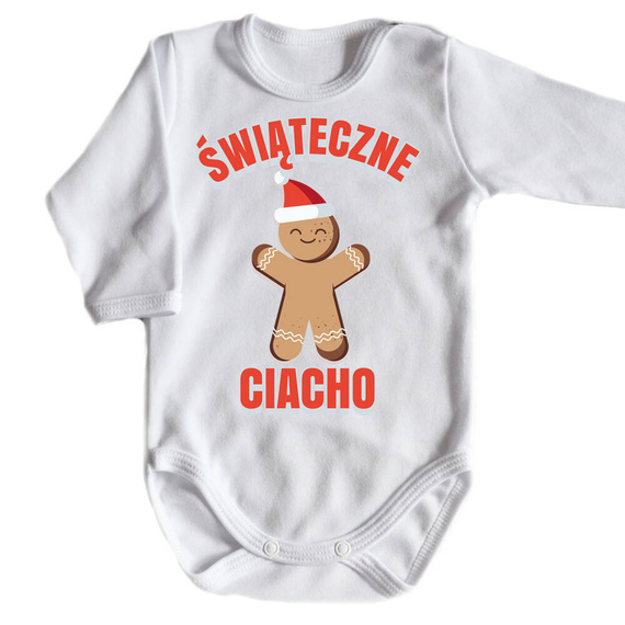 "ŚWIĄTECZNE CIACHO" Body długi rękaw Moocha biały