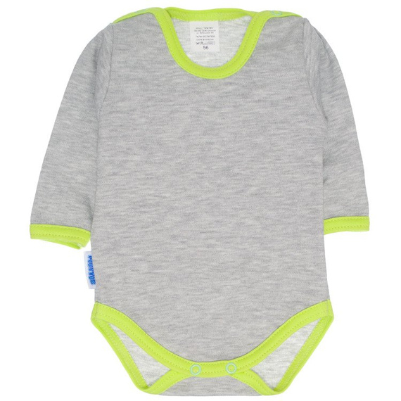 Body szare długi rękaw Martex różowa lamówka