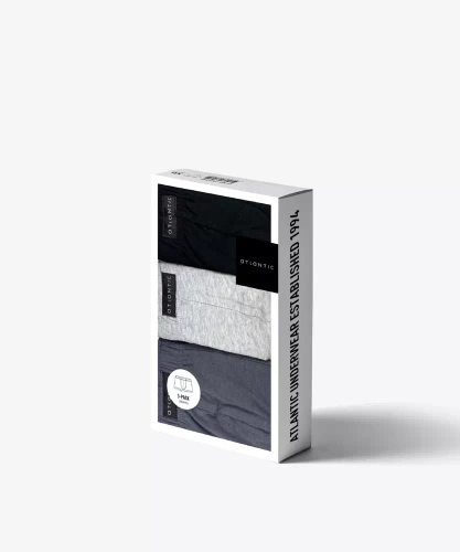 3BMH-007 A'3 Bokserki męskie Atlantic grafitowy-szary melanż