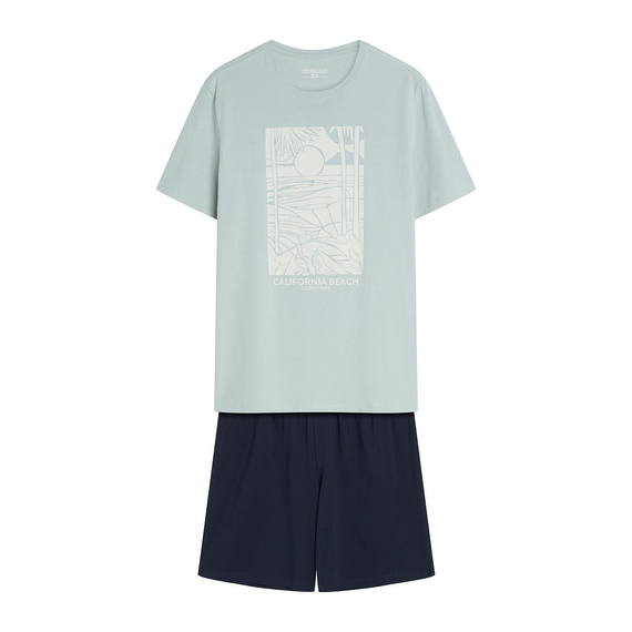 Piżama męska 44503 Brook Henderson 100% bawełna krótki rękaw- green