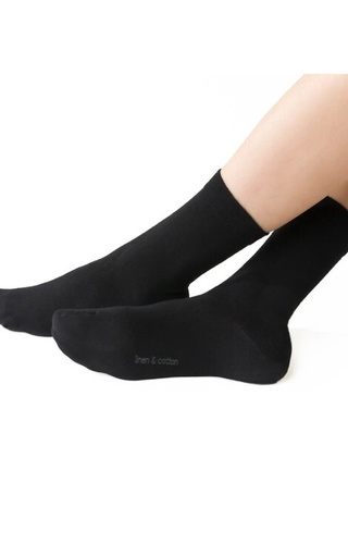 Art.194 Skarpety Steven czarne - bawełna i len, bezszwowe unisex