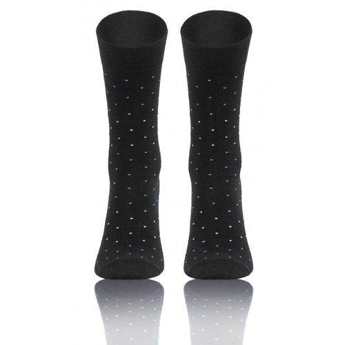 Classic Skarpety męskie garniturowe Sesto Senso wzór kropki grafitowy