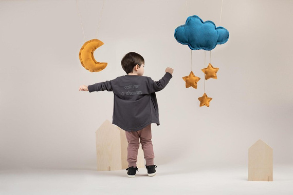 "Dreamer" Bluza rozpinana z kieszeniami Pinokio - grafit