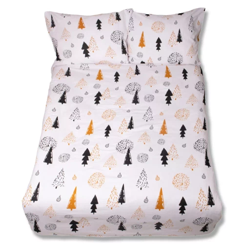 F-87 Pościel flanelowa świąteczna choinki bombki Matex biały