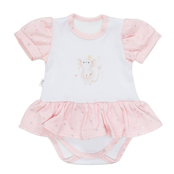 Konfetti body z falbanką Martex różowy