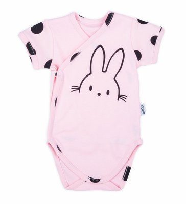 163395 Body z krótkim rękawem rozpinane "Bunny Groszki" Nicol