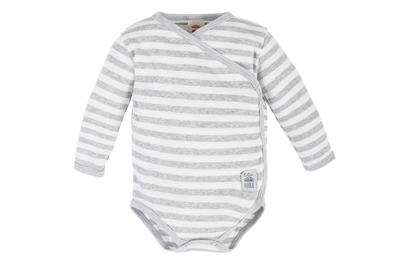 03247S "Greco": Body dzidziuś z długim rękawem Makoma szary