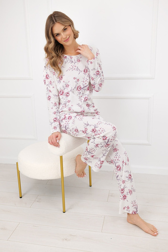 Piżama Damska Beauty Italian Fashion 100% Bawełna Długi Rękaw Spodnie