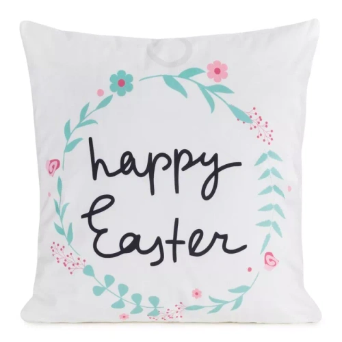 Eurofirany Wiosna 4 – poszewka wielkanocna dekoracyjna biała Happy Easter