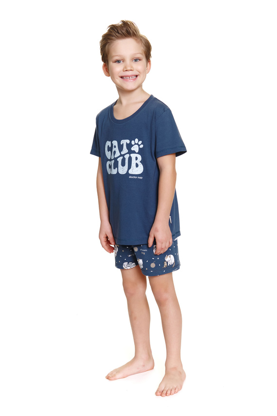 7205 "Cat club" Piżama dziecięca Unisex Doctor Nap - deep blue