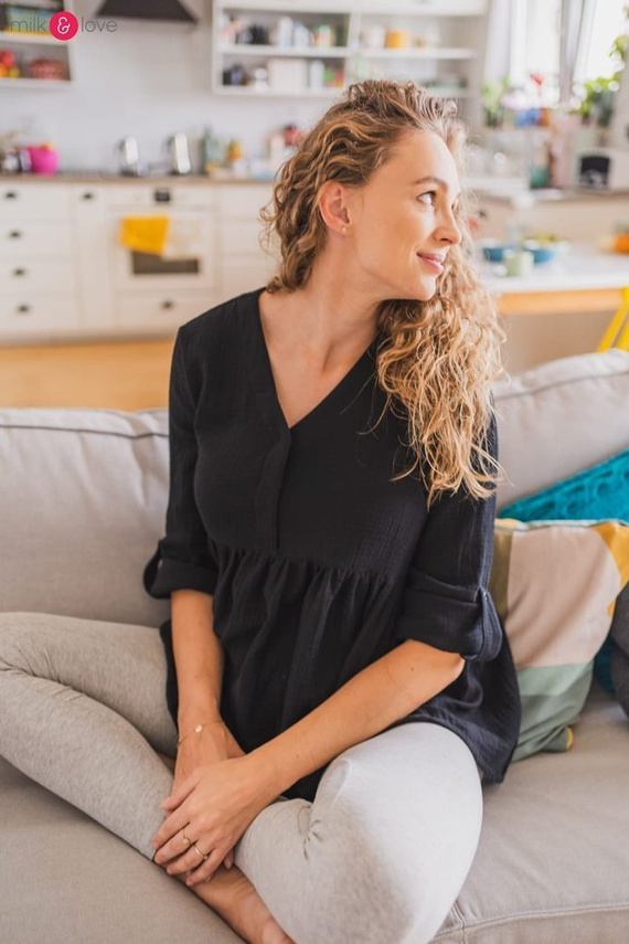 Mother Nature tunika z muślinu organicznego Milk&Love czarna