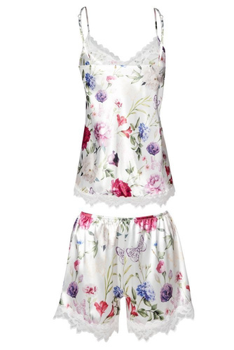 Flowers Komplet piżama damska DKaren -DK-KV biały 007