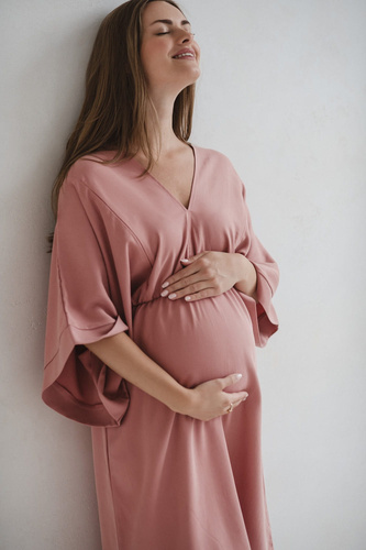 Mama Zen Milk&Love herbal rose – sukienka ciążowa i do karmienia z Tencelu