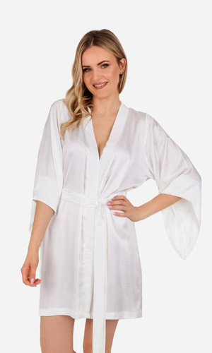 Ofelie Szlafrok damski satynowy ByShelly - ecru