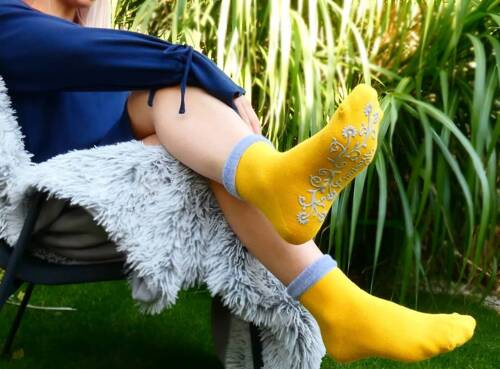 D-051 Skarpety damskie Lady Socks Frotte ABS Bratex miodowy