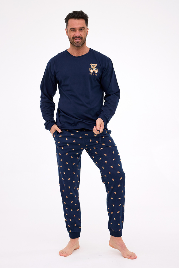 939/300 Big Boss Cornette – piżama męska granatowa, bawełna, z nadrukiem