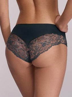 2175 Figi damskie Ava Azure– pełny krój z mikrofibry i koronki