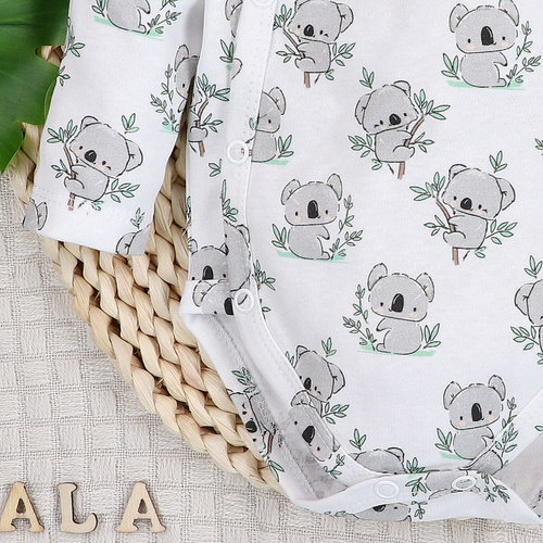 ABN-5201 Body kopertowe Nini Sweet Koala białe 100% bawełna organiczna