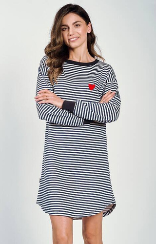 3220 Trudy Koszula Damska Taro - granatowa-paski