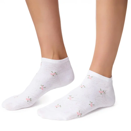 Stopki damskie Steven 114 Summer bawełniane cienkie do sneakersów biały 169