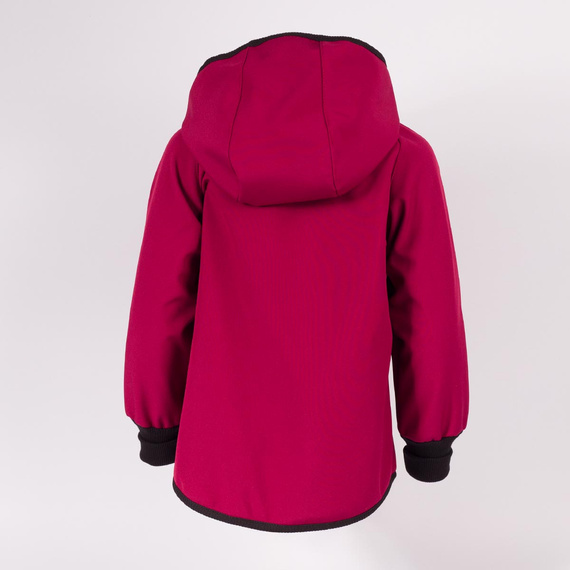 229002 Nicol Kurtka softshell dziewczęca kaptur polar odblask- bordowa 
