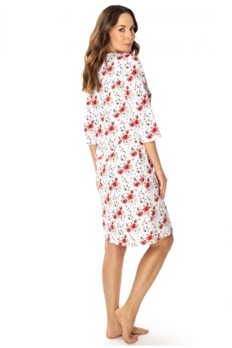 86677 Malina Koszula nocna Mewa druk kwiaty