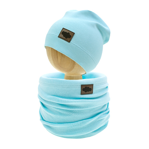 141306 Komplet czapka + komin Nicol - turkus