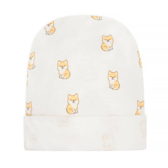 Lovely Day Czapka niemowlęca Pinokio - ecru pieski