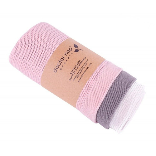2101 Kocyk bambusowy Stripes Doctor Nap - light pink