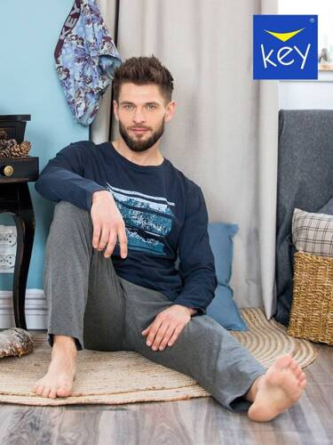 MNS 862 Piżama Męska Key grafitowy