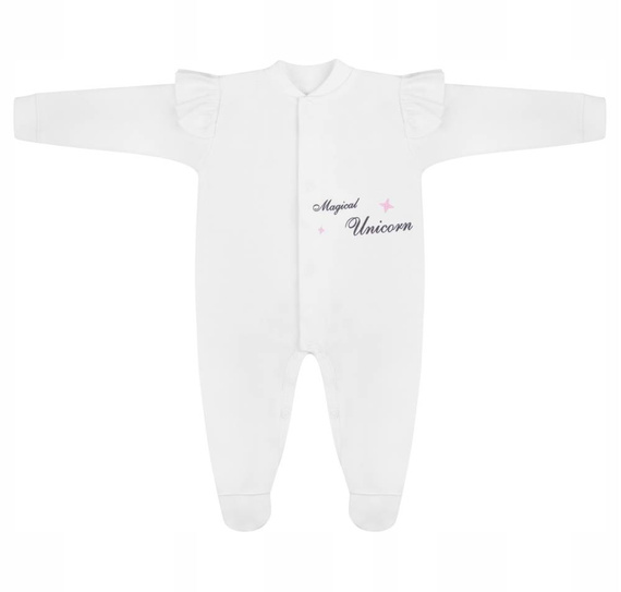 Pajac bawełniany "Unicorn" Terjan - biały