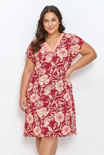 2890 , 2926 Blossom Koszula Damska Taro-bordowy pudrowy